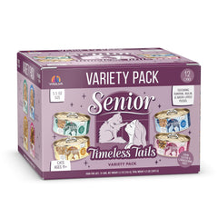 Weruva pack Timeless Tails devant montrant le lot de 12 boîtes, confiance