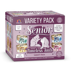 Weruva emballage avant montrant assortiment Timeless Tails et variété bénéfique