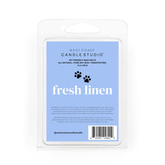 West Coast Candle Company emballage front montrant produit et bénéfice sécurité pour animaux
