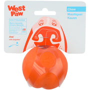 WEST PAW Jive Ball vue de face tangerine, jouet attrayant et durable