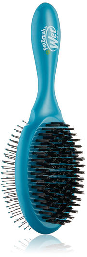 Wet Brush vue de face du packaging teal montrant l'outil et l'avantage pratique