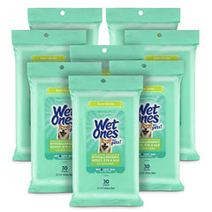 Wet Ones for Pets emballage face montrant la pochette scellée et maintien d'humidité
