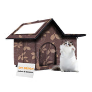 WHDPETS vue frontale de la maison chat, protection instantanée contre la pluie