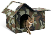 WHDPETS façade de la maison extérieure montrant entrée et camouflage, abri sûr