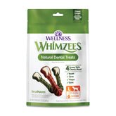 Whimzees emballage devant montrant le sachet et bénéfice hygiène
