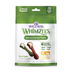 Whimzees emballage avant montrant format medium et bénéfice hygiène