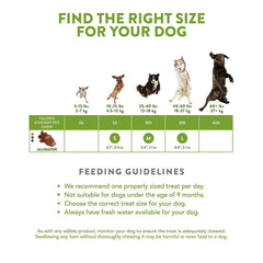 Hoiyen Whimzees comparaison taille avec main illustre portion adaptée chien moyen