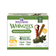 Whimzees emballage avant medium montrant la boîte économique et les bénéfices