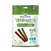Whimzees paquet avant montrant 28 bâtonnets pour nettoyage dentaire