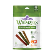 Whimzees paquet devant montrant le format grand et bénéfice hygiène