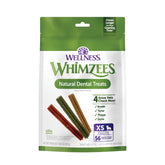 Whimzees emballage avant montrant format extra-small et bénéfice hygiène
