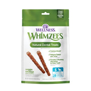 Whimzees emballage avant montrant le format et quantité bénéfique