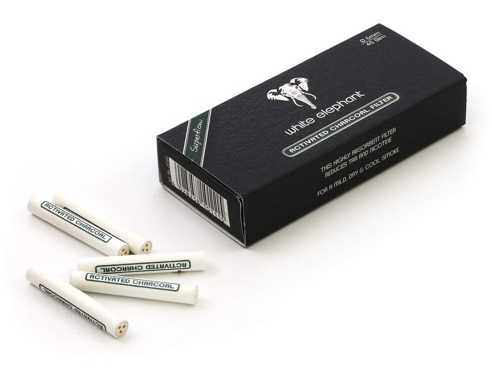 White Elephant emballage avant montrant 45 filtres et information produit