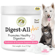 Wholistic Pet Organics emballage avant montrant probiotiques et usage pratique