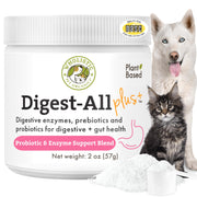 Wholistic Pet Organics pot 2 oz montrant l’emballage et la marque, rassure qualité