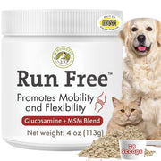 Wholistic Pet Organics emballage avant montrant le produit et bénéfice mobilité