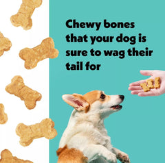 Wiggles & Wags comparaison taille d'un os près d'une patte pour évaluer proportion