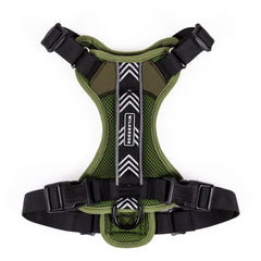 Wilderdog harnais olive face visible offrant confort et maintien