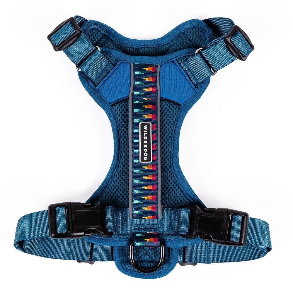 Wilderdog harnais face avant montrant la coupe et le design, confort immédiat