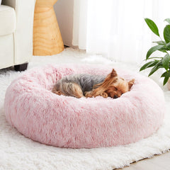 WNPETHOME panier rond rose vue face pour confort apaisant