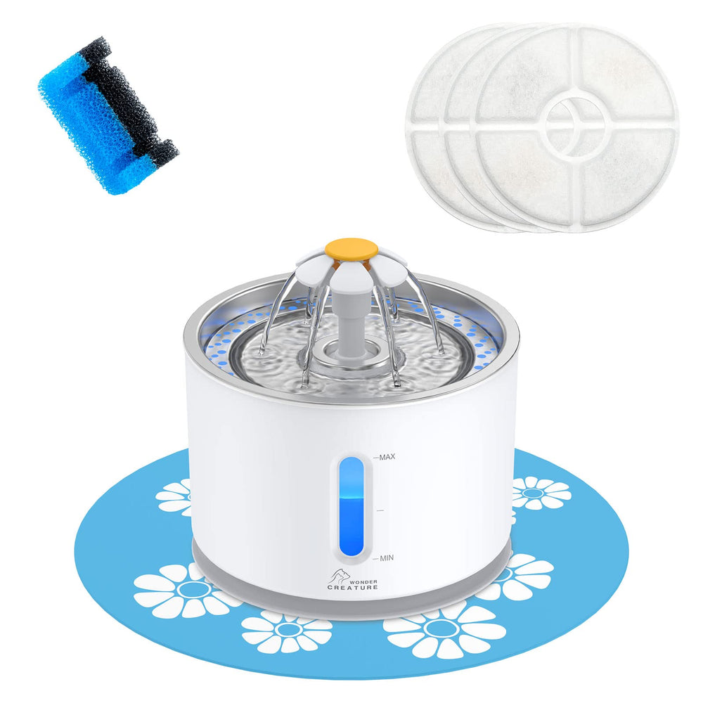 Wonder Creature fontaine face avant montrant design et capacité, encourage la boisson