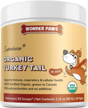 WONDER PAWS emballage avant montrant l’étiquette bio et bénéfice immunitaire