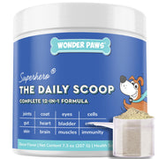 WONDER PAWS emballage avant montrant la poudre multivitaminée bénéfice praticité