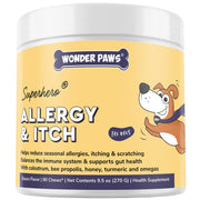 Wonder Paws pot avant montrant l’emballage et la quantité, confiance et qualité