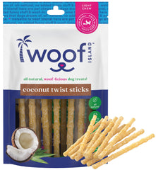 Woof Island emballage frontal montrant les informations produit et les bénéfices