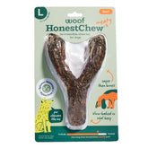 WOOF emballage frontal du Meaty Y-Gnawt montrant l'aspect appétant