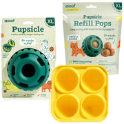 WOOF packaging Pupsicle face avant montrant le kit complet et bénéfice occupation