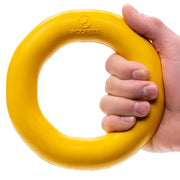 WoofBite Chew Ring face avant montrant la forme et couleur jaune, durable pour jouer