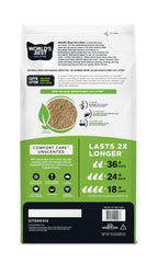 World's Best Cat Litter gros plan des granules montrant absorption élevée