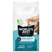 World's Best Cat Litter sac avant montrant emballage clair et bénéfice contrôle d'odeurs