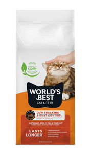 World's Best Cat Litter sac 32 lb posé près d'un bac, facilité de stockage