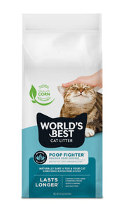 World's Best Cat Litter sac avant montrant design et bénéfice contrôle d'odeurs