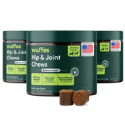 Wuffes emballage avant montrant 90 chews pour administration pratique