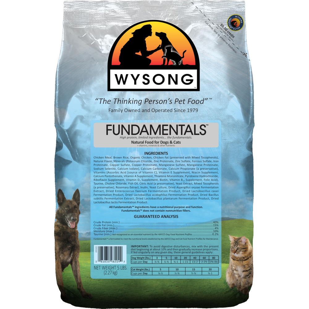 Wysong emballage avant montrant format 5 lb et bénéfice nutritionnel