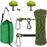 XiaZ vue de face du câble tyrolienne montrant kit complet et robustesse