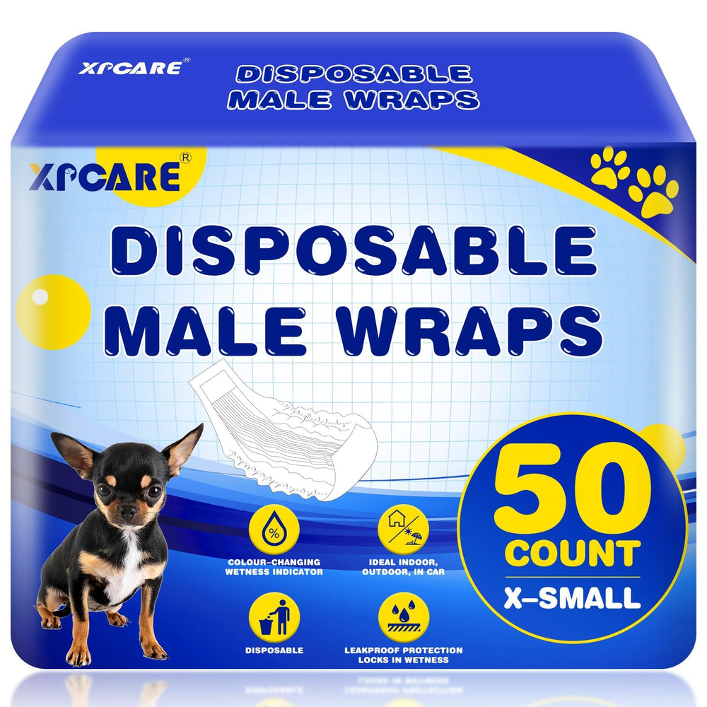 XPCARE emballage frontal montrant lot de 50 couches, solution pratique