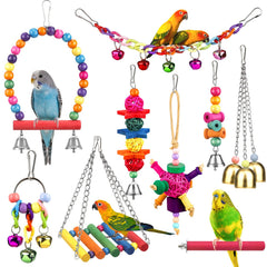 YIXUND ensemble de jouets pour oiseaux montrant l’ensemble complet et l’attrait visuel