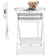 YUEPET baignoire face avant montrant stabilité et ergonomie