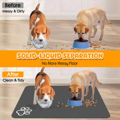 yuzshin tapis en usage avec plusieurs gamelles réduit désordre et nettoyages