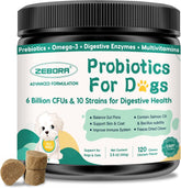ZEBORA pot 120 chews face montrant la quantité et le format pratique