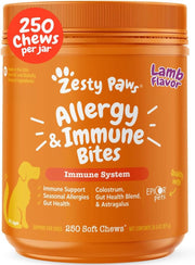 Zesty Paws emballage avant montrant pot et bénéfice appétence