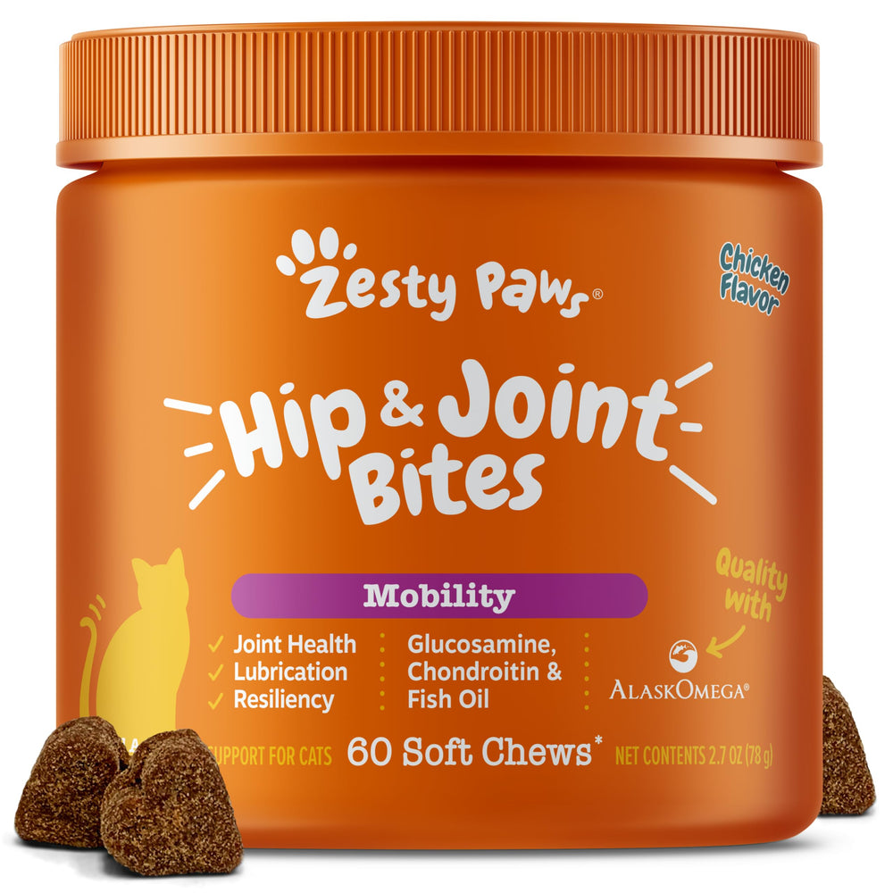 Zesty Paws emballage avant montrant informations produit et bénéfice mobilité