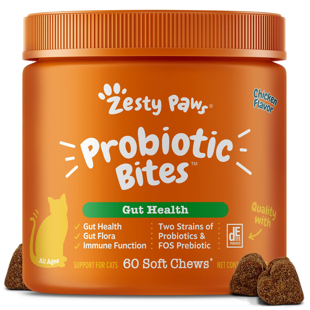 Zesty Paws emballage avant montrant format 60 unités et bénéfice digestion