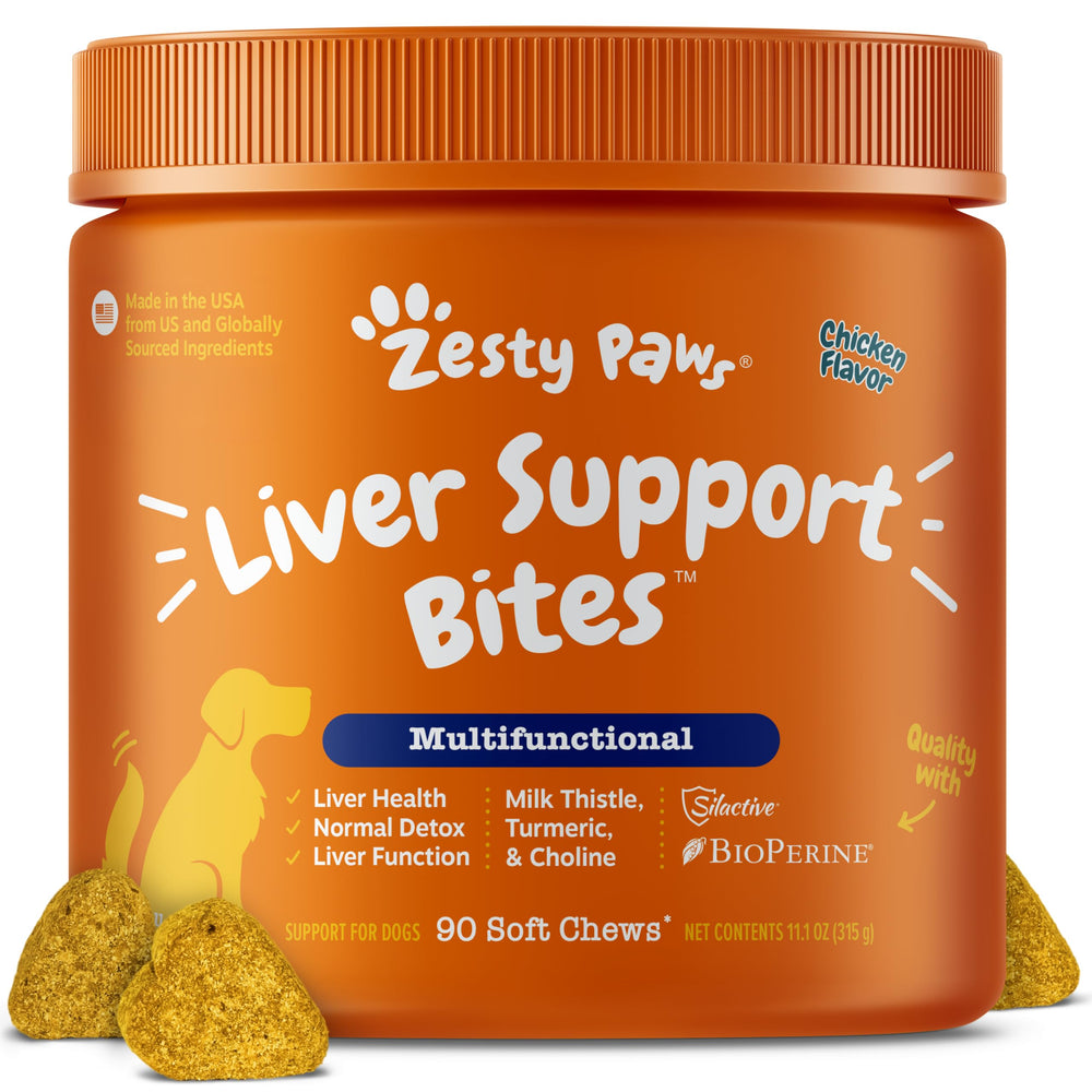Zesty Paws emballage avant montrant la boîte et l'usage simple