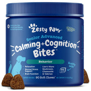 Zesty Paws emballage avant montrant produit et bénéfice calme