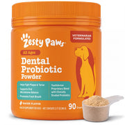 Zesty Paws emballage face montrant produit et bénéfice haleine fraîche